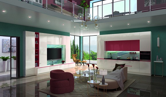 Бежевая кухня в Клину