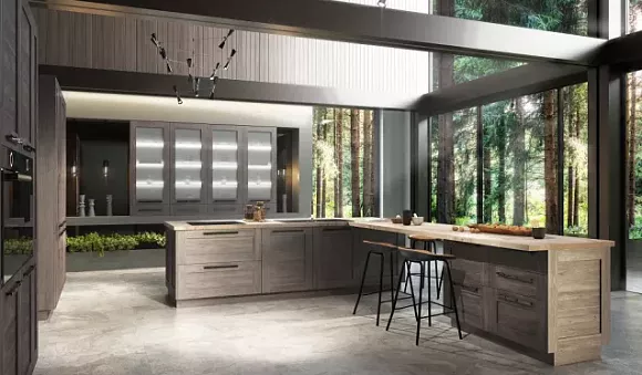 Коричневая кухня в Клину