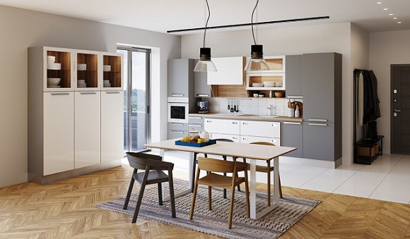 Интерьер белой кухни в скандинавском стиле