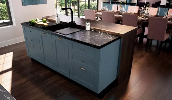 Синяя кухня в Санкт-Петербурге