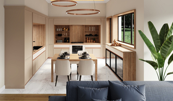 Светлая кухня в Екатеринбурге