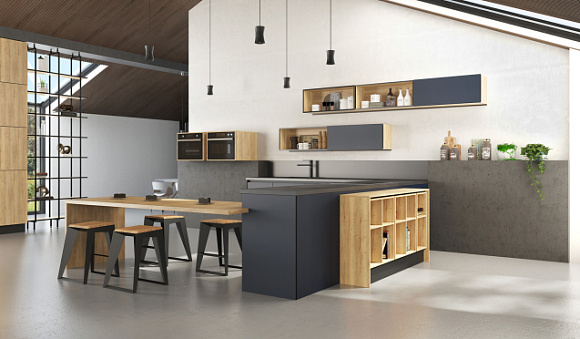 Синяя кухня в Санкт-Петербурге