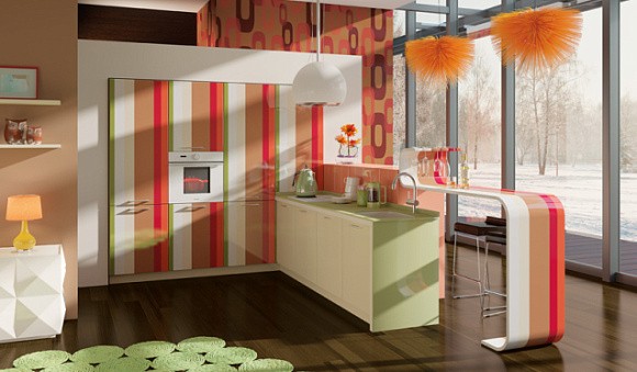 Бежевая кухня в Санкт-Петербурге