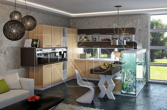 Угловые кухни модерн для маленькой кухни