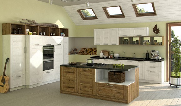 Светлая кухня в Мурманске