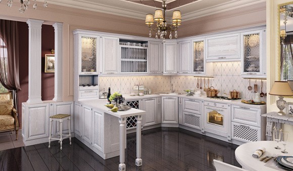 Светлая кухня в Мурманске