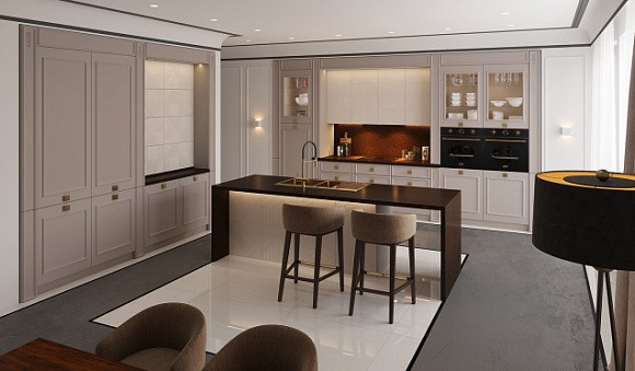 Бежевая кухня во Владикавказе