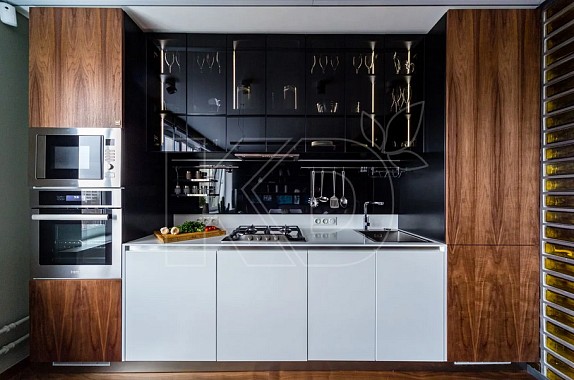 Прямая маленькая кухня