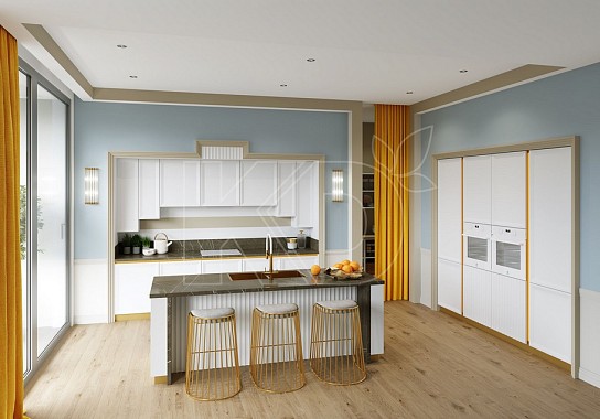 дизайн классической белой кухни