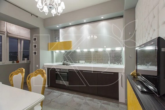 Прямая маленькая кухня