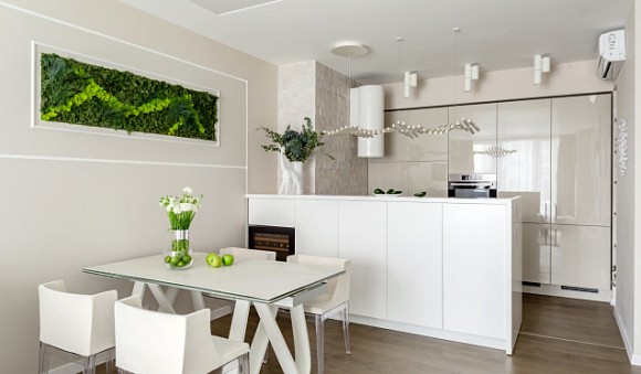 Бежевая кухня в Клину