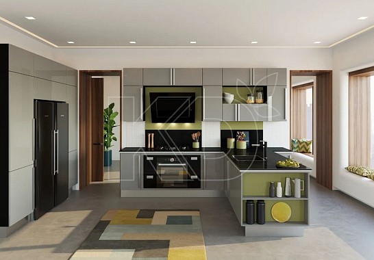 Угловая кухня в стиле модерн