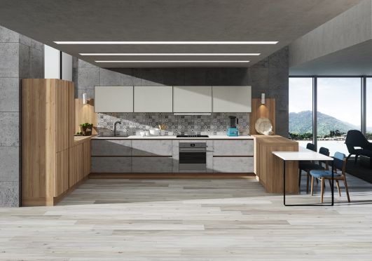 Современная кухня с барной стойкой